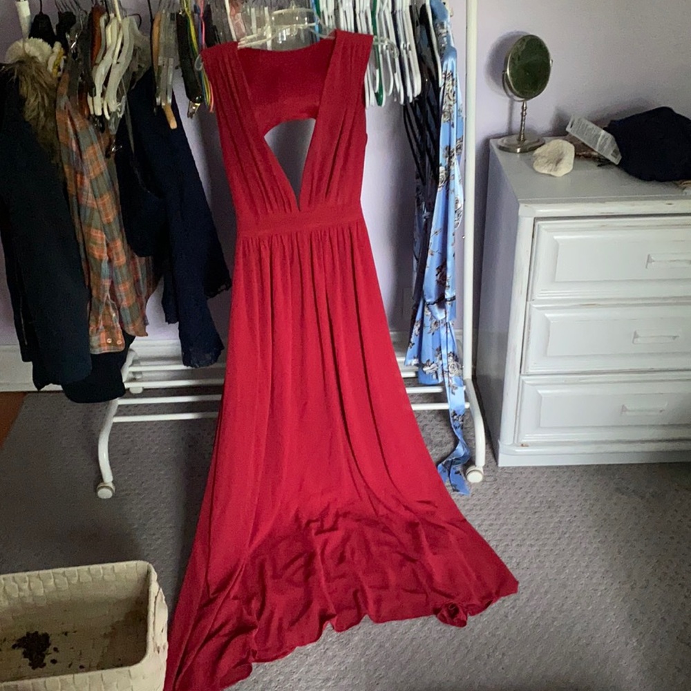 Red long dress